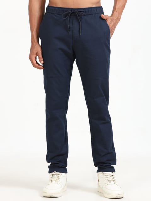 Men Linen Traveller Pant-Navy