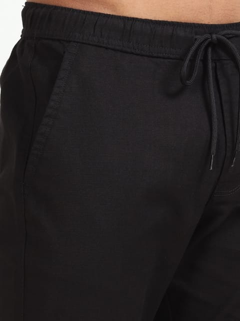 Men Linen Traveller Pant-Black