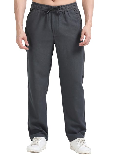 Men Lazy Linen Traveller Trouser-Grey