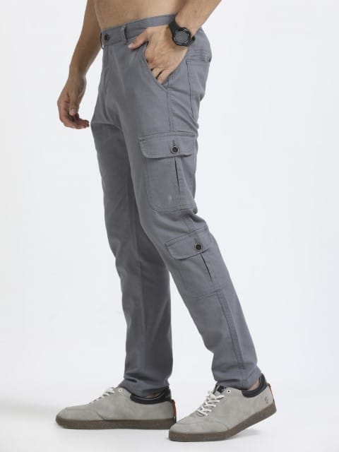 Men Lazy Linen Utility Cargo-Grey