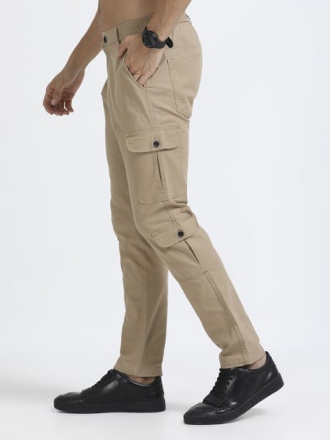 Men Lazy Linen Utility Cargo-Camel