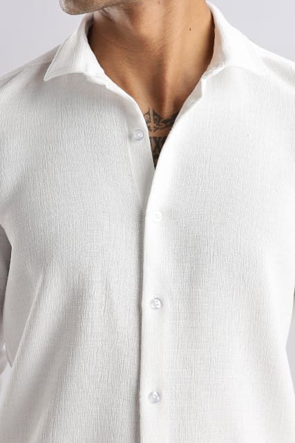 Men Air Like Linen Vintage Shirt-White