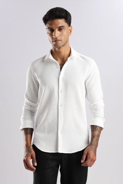 Men Air Like Linen Vintage Shirt-White