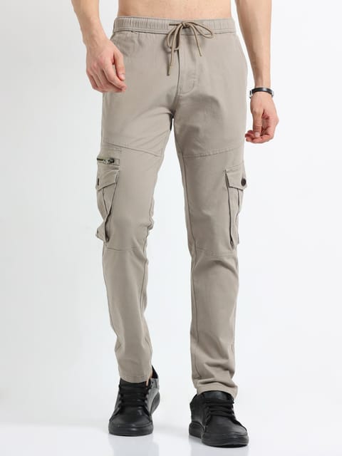 Men Zipper Cargo-Khakhi