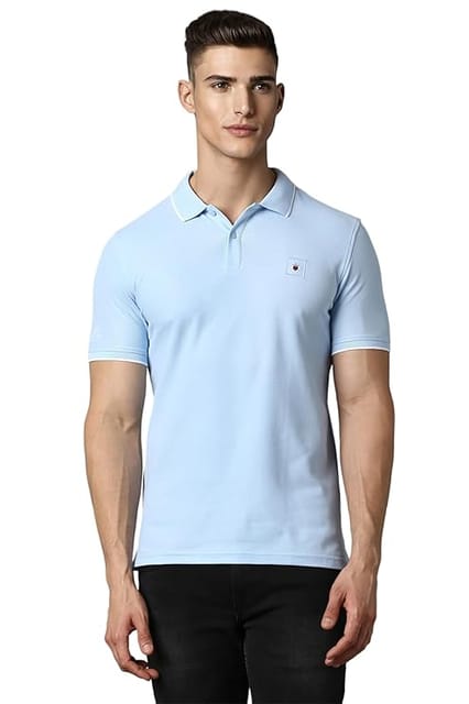 Louis Philippe Men's Solid Slim Fit T-Shirt