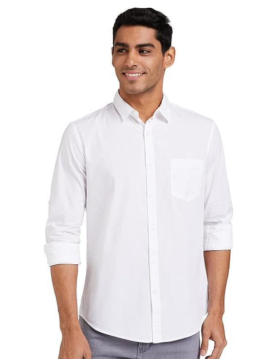 Amazon Brand - Symbol Men's Solid Cotton Shirt | Casual | Plain | Full Sleeve | Summer-Regular Fit (Available in Plus Size)