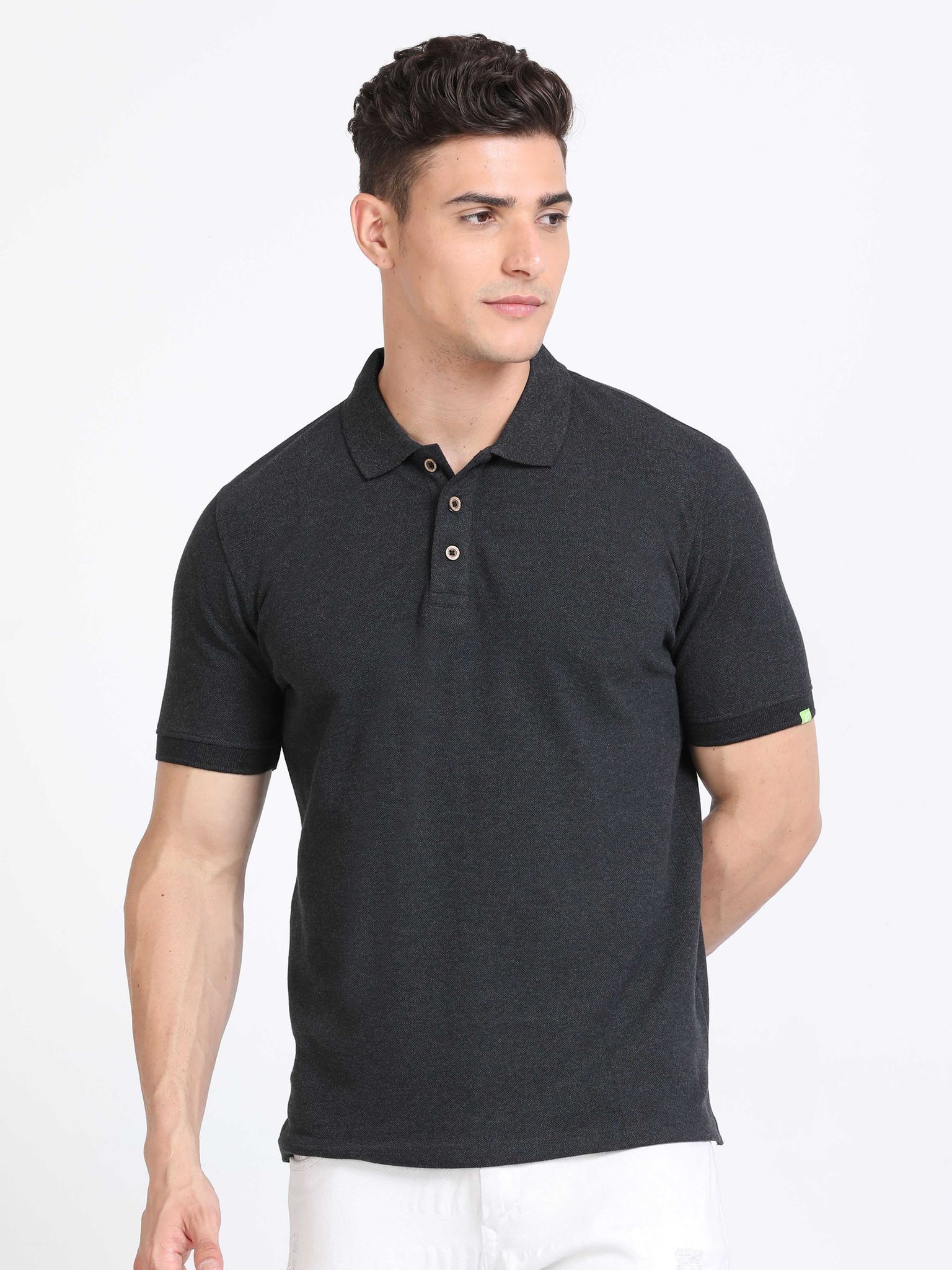 Sustainable Polo T-shirt - Charcoal