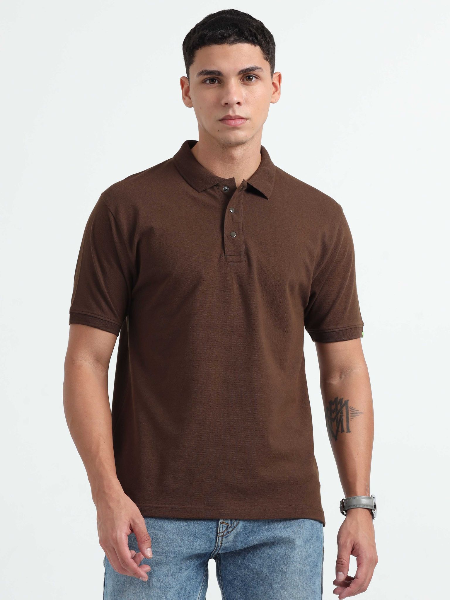 Caslay Organic Cotton - Chocolate Polo T-Shirt